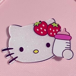 Hello Kitty Pink Hair Clip with Strawberry Design